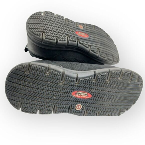 Skechers 200013 Work Alloy Toe Slip Resistant Sneakers Shoes Black Mens 7.5